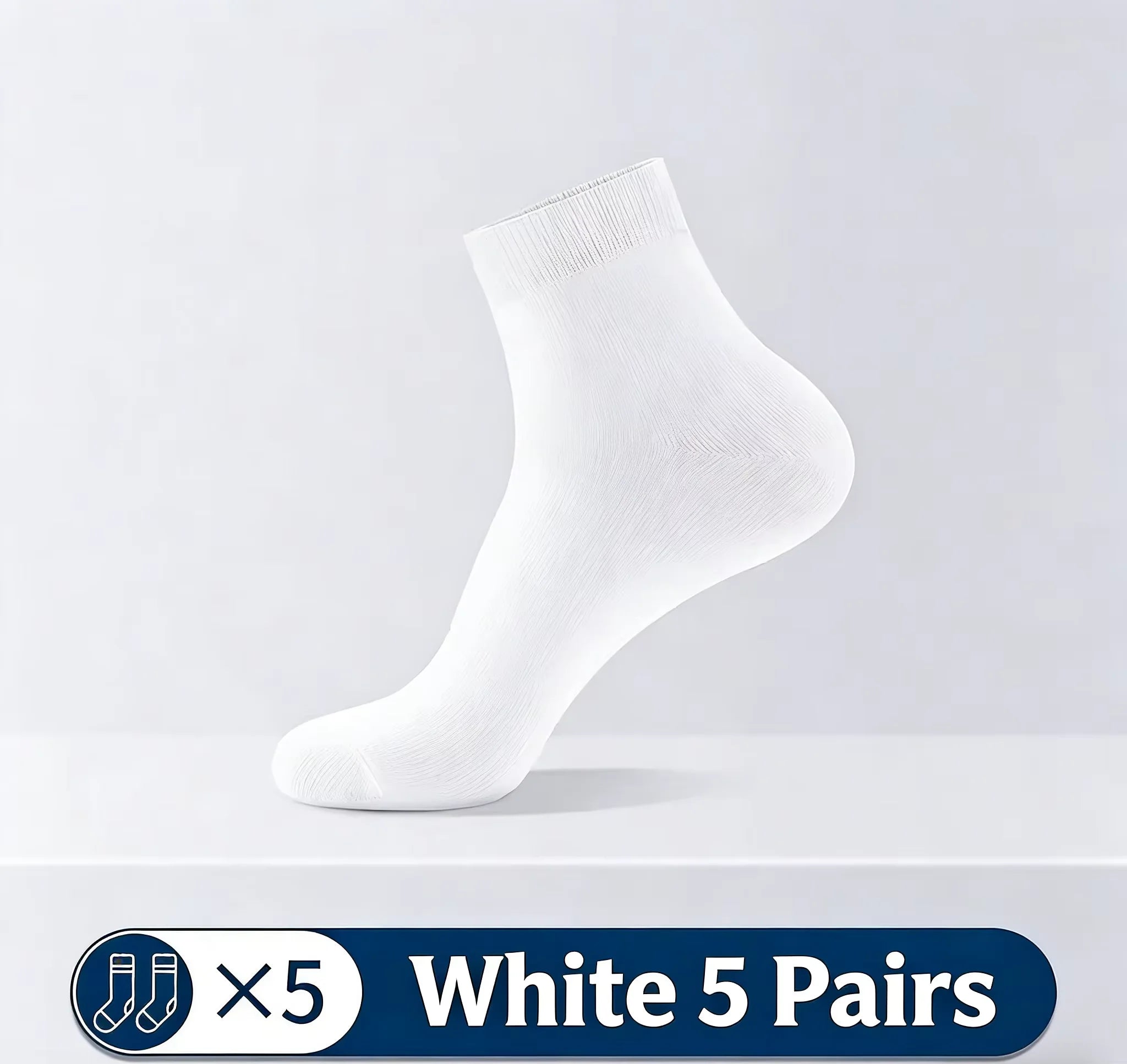 5 pairs of men's mid-calf socks, pure cotton sweat-absorbing odor-resistant autumn/winter business socks for all seasons