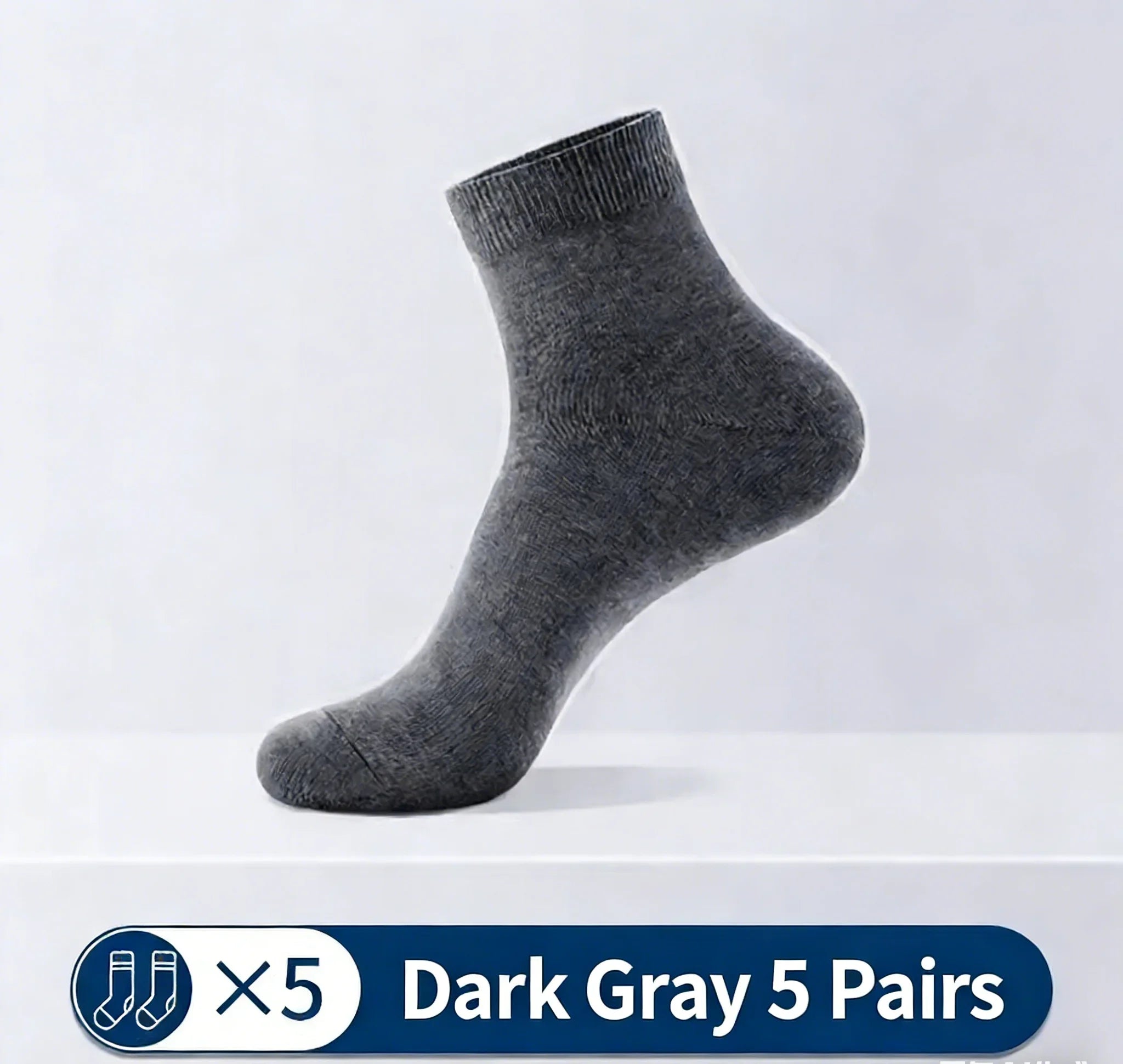 5 pairs of men's mid-calf socks, pure cotton sweat-absorbing odor-resistant autumn/winter business socks for all seasons