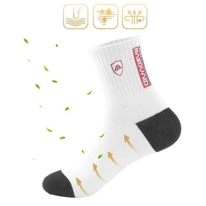 5 Pairs Men's Comfortable Breathable Crew Socks Soft Warm Elastic Sports Socks for Spring Autumn Winter Daily Casual Wear