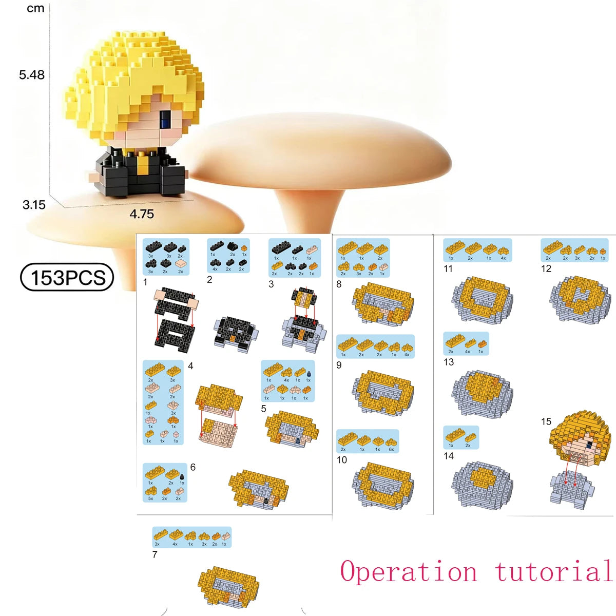 ONE PIECE Sun God Nika Luffy Micro Building Block Chopper Ace Buggy 3D Anime Model Assembly Mini Bricks Figure Toys For Gift