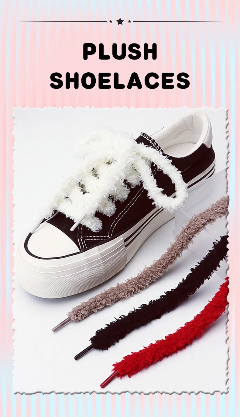 Fashion round plush laces Quality 1cm wide Sneakers Flats Casual laces Shoe accessories 80 /100 /120 /140 /160 Laces 1Pair
