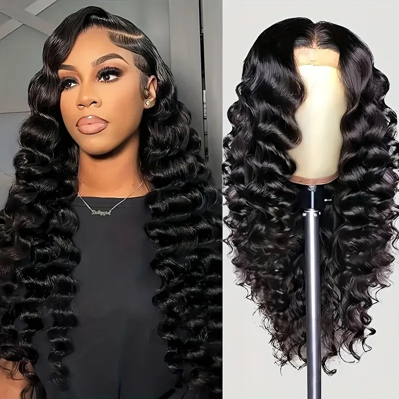 12A Burmese Curly Human Hair Wig Ready to Wear 200% 250% Density 13x4 Transparent Lace Frontal Wig Deep Wave Curly Lace Front Human Hair Wigs For Woman Ready to Wear On Clearance Sale Pre Plucked Wig Party Work Daily Life