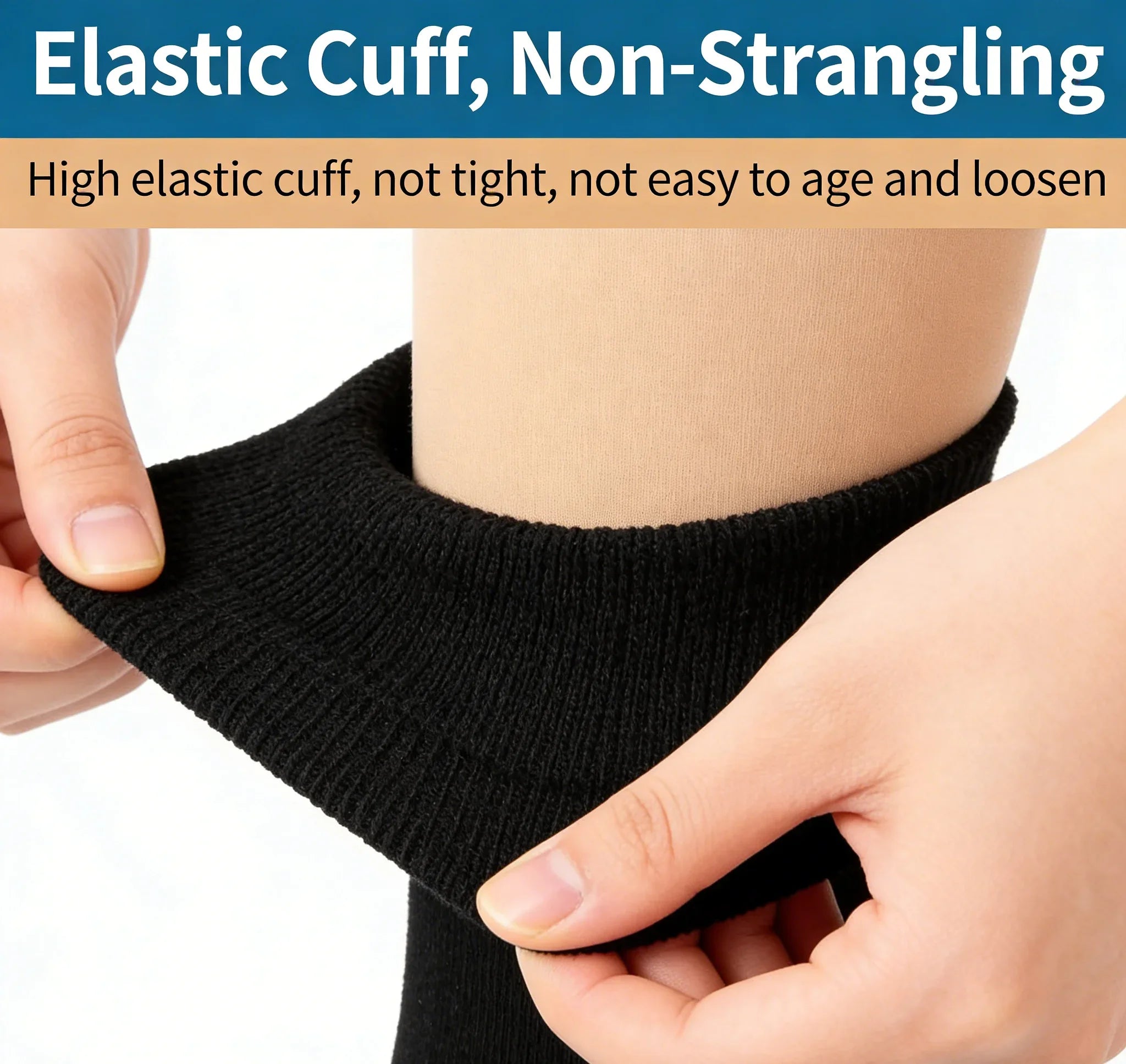 5 pairs of men's mid-calf socks, pure cotton sweat-absorbing odor-resistant autumn/winter business socks for all seasons