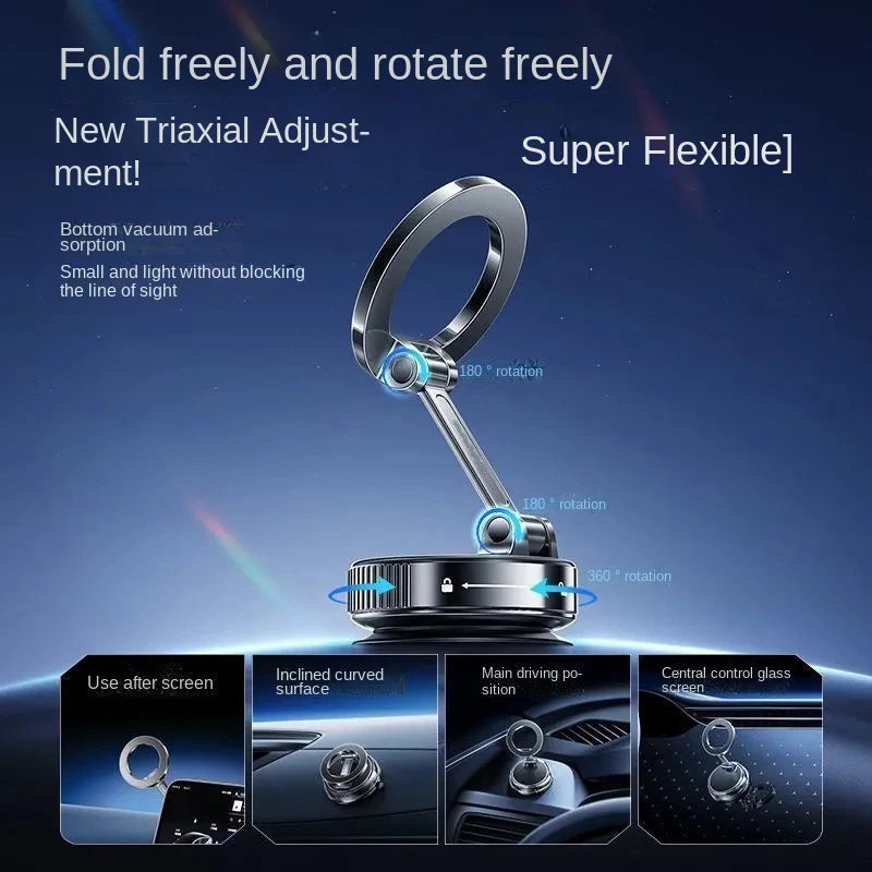 360° Rotating Vacuum Magnetic Car Phone Holder New Model Dashboard Glass Mount Multi-Scenario Automotive Navigation Stand