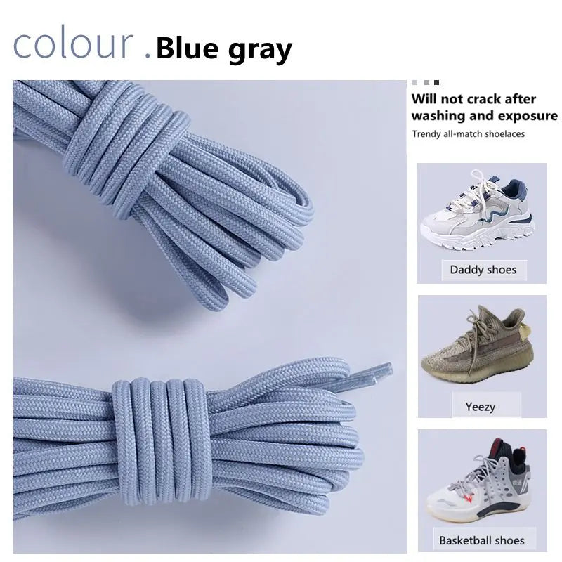 1 Pair New Round Shoe laces for Sneakers Yezy 350 Original Shoelaces for Shoes Polyester Solid Off White Laces Sport Shoestrings