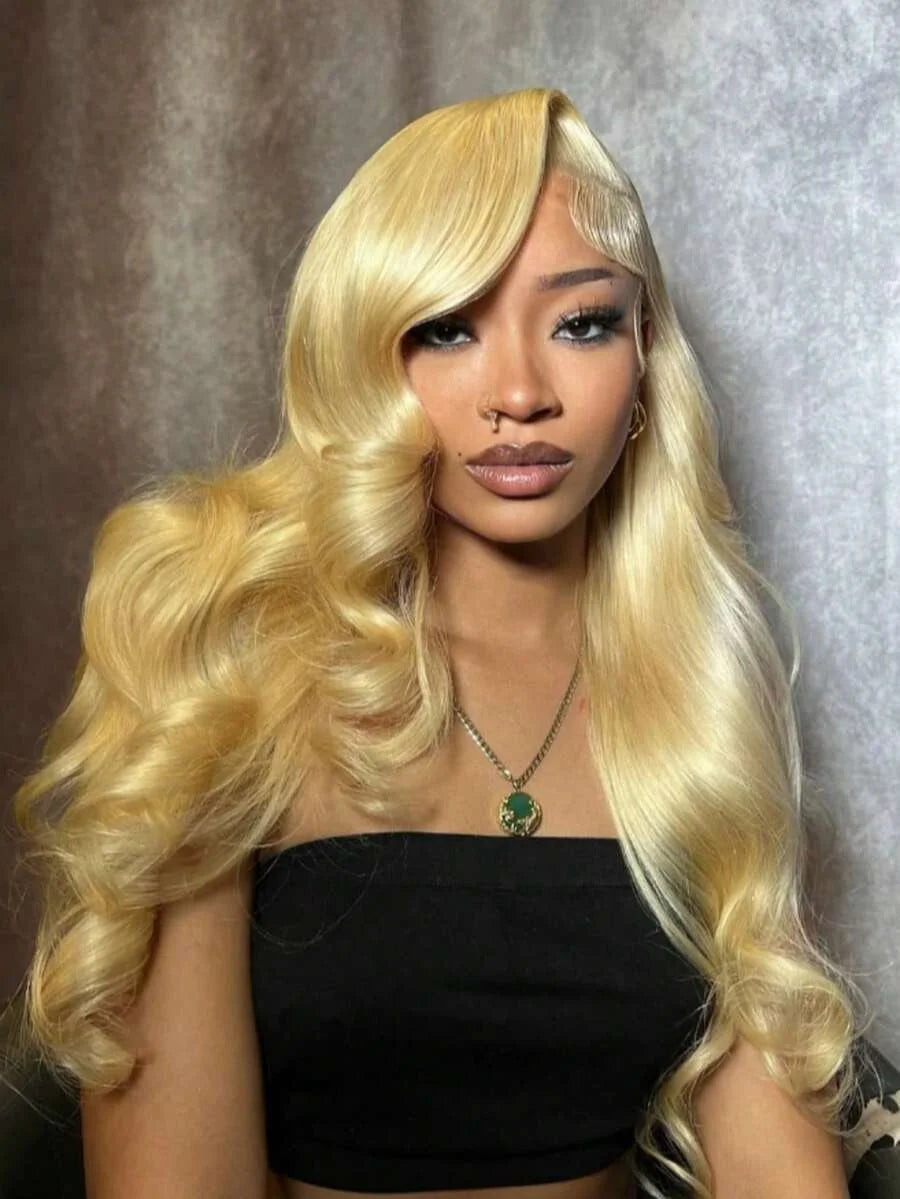 613  Human Hair Body Wave 13x6 Lace Front Wig  Blonde Lace Frontal Wigs for Women 250 Density Natural Hairline With Baby Hair