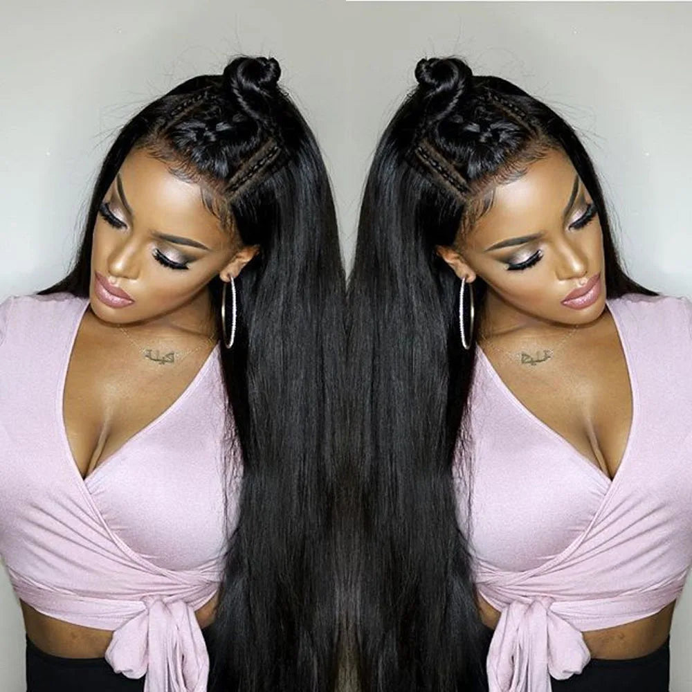 40 Inch Bone Straight Human Hair Wig 13x4 13x6 HD Transparent Lace Wigs Brazilian Full Lace Frontal Wig For Women 250% Density