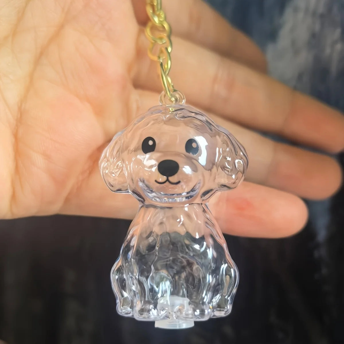 Transparent Dog Hair Storage Container Adorable Pet Keepsake Capsule Pendant With Key Ring for Pet Lovers DIY Memorial Keychain