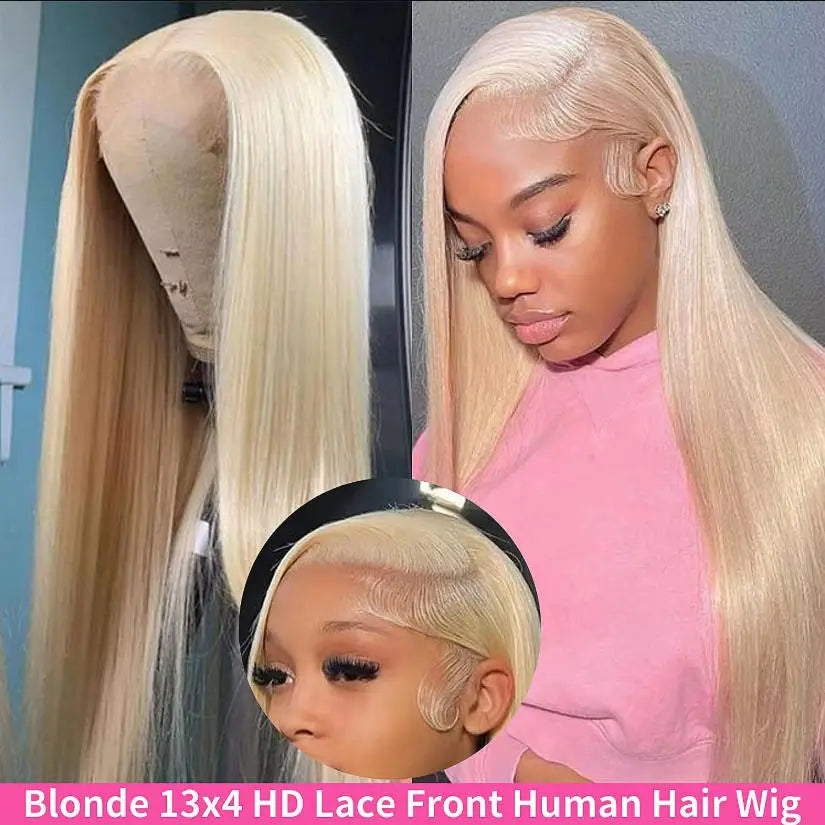 Silky 613 Blonde Bone Straight Human Hair Wig Dual 13x4&13x6 Invisible HD Lace Super Long Lengths