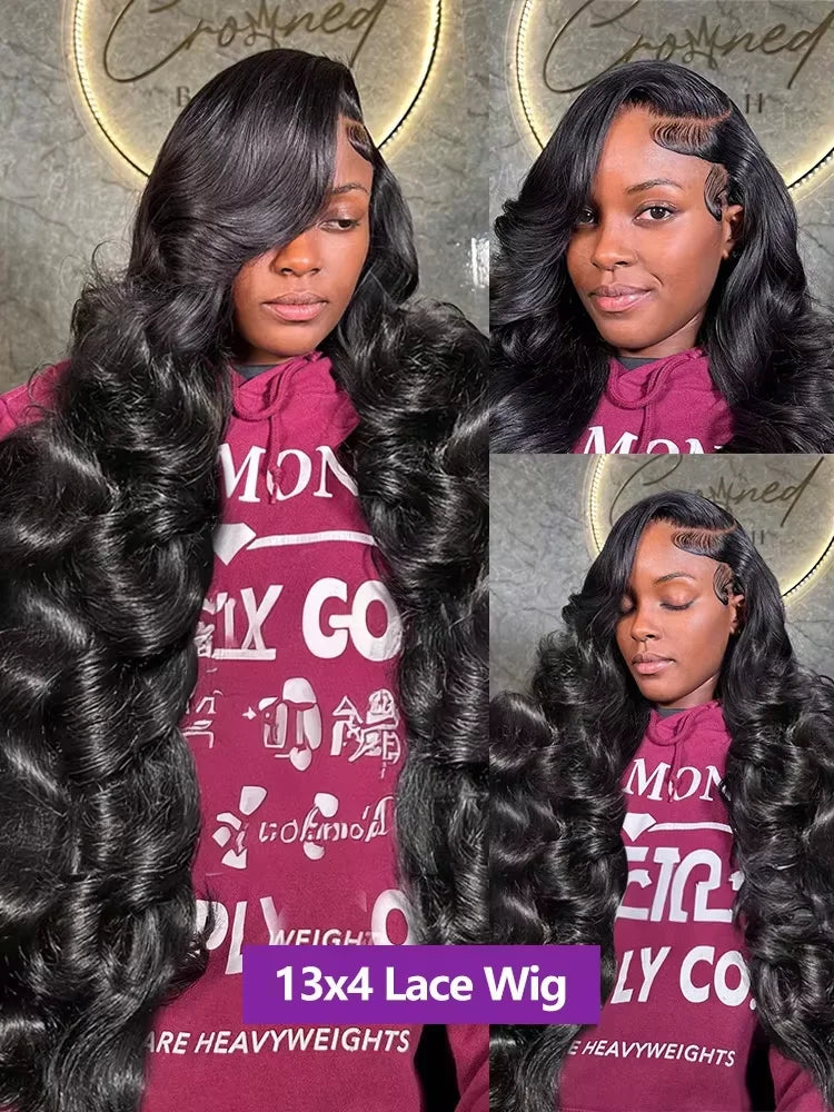 Wet And Wavy Lace Frontal Wig Human Hair 13x6 Raw Hd Transparent Body Wave Human Hair Wigs 40 Inch 13x5 Lace Front Wig For Women