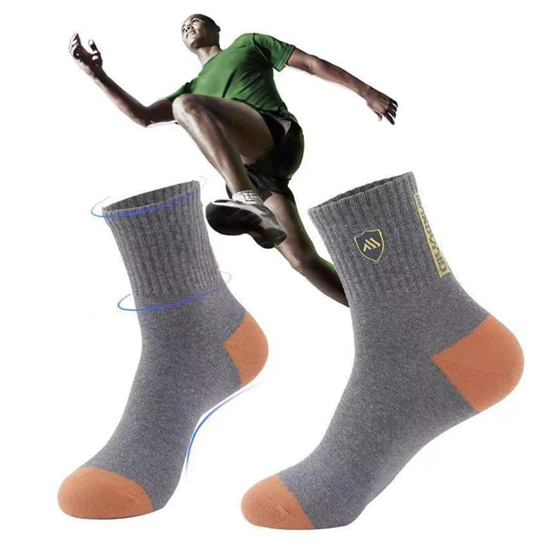 5 Pairs Men's Comfortable Breathable Crew Socks Soft Warm Elastic Sports Socks for Spring Autumn Winter Daily Casual Wear