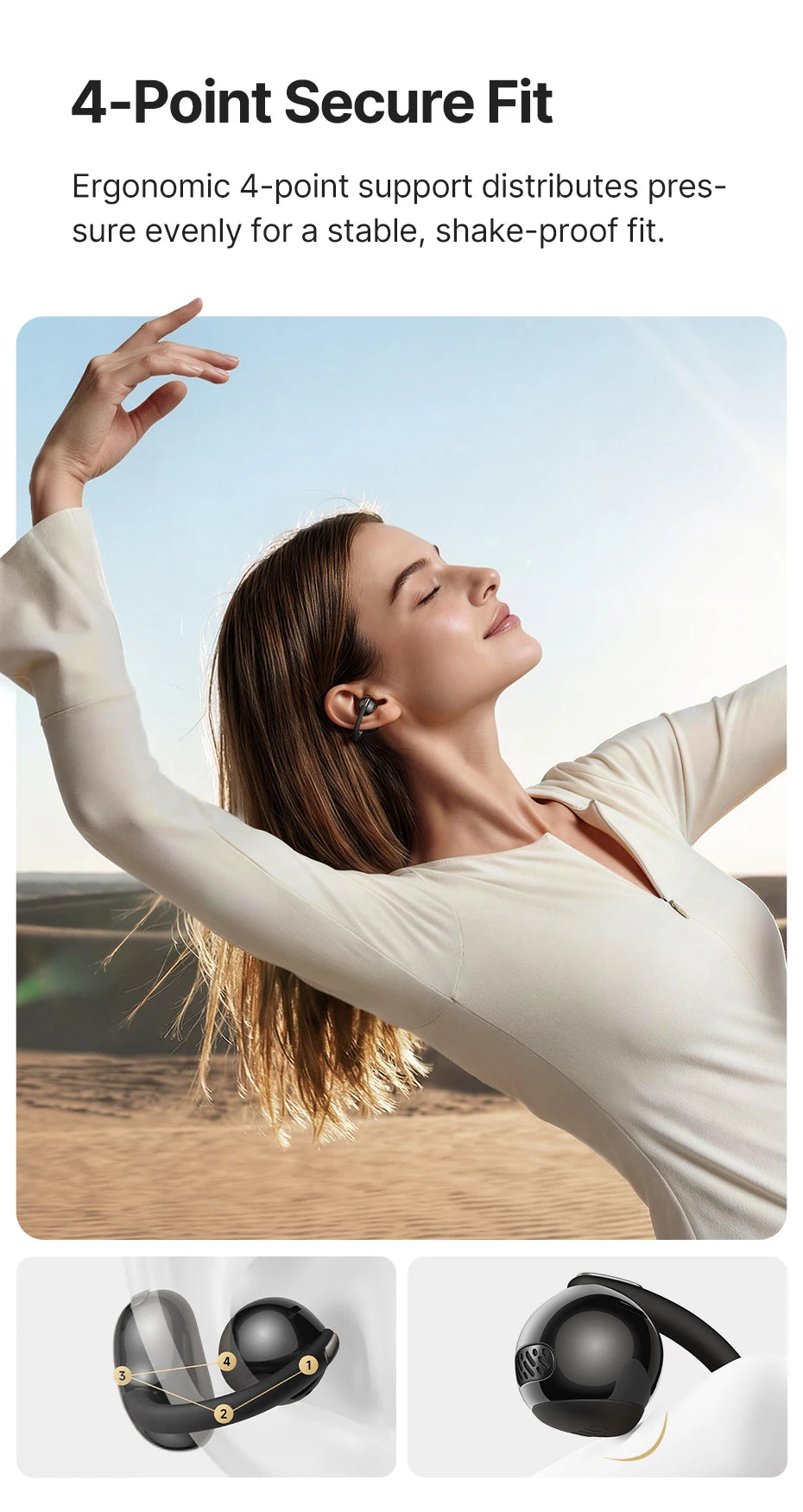 Baseus Bowie MC2 AIR Clip-on TWS Earbuds Ear Clips Wireless Earphones Bluetooth 6.0   Open Earrings 4 Mic ENC Sports Headphones