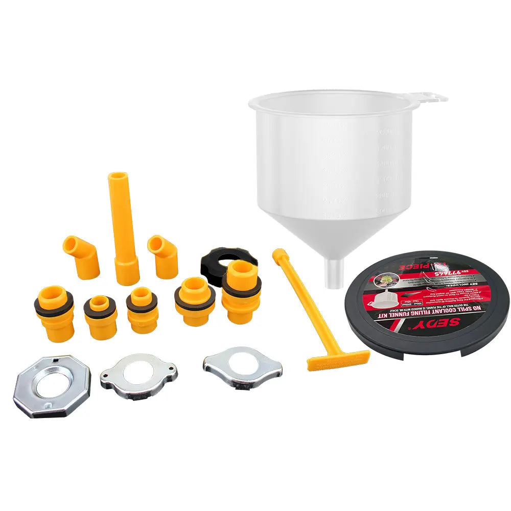 Spill Proof Coolant Filling Kit 15Pcs/Set Fit Universal Vehicles Car Accessories Plastic Filling Funnel Spout Pour Oil Tool