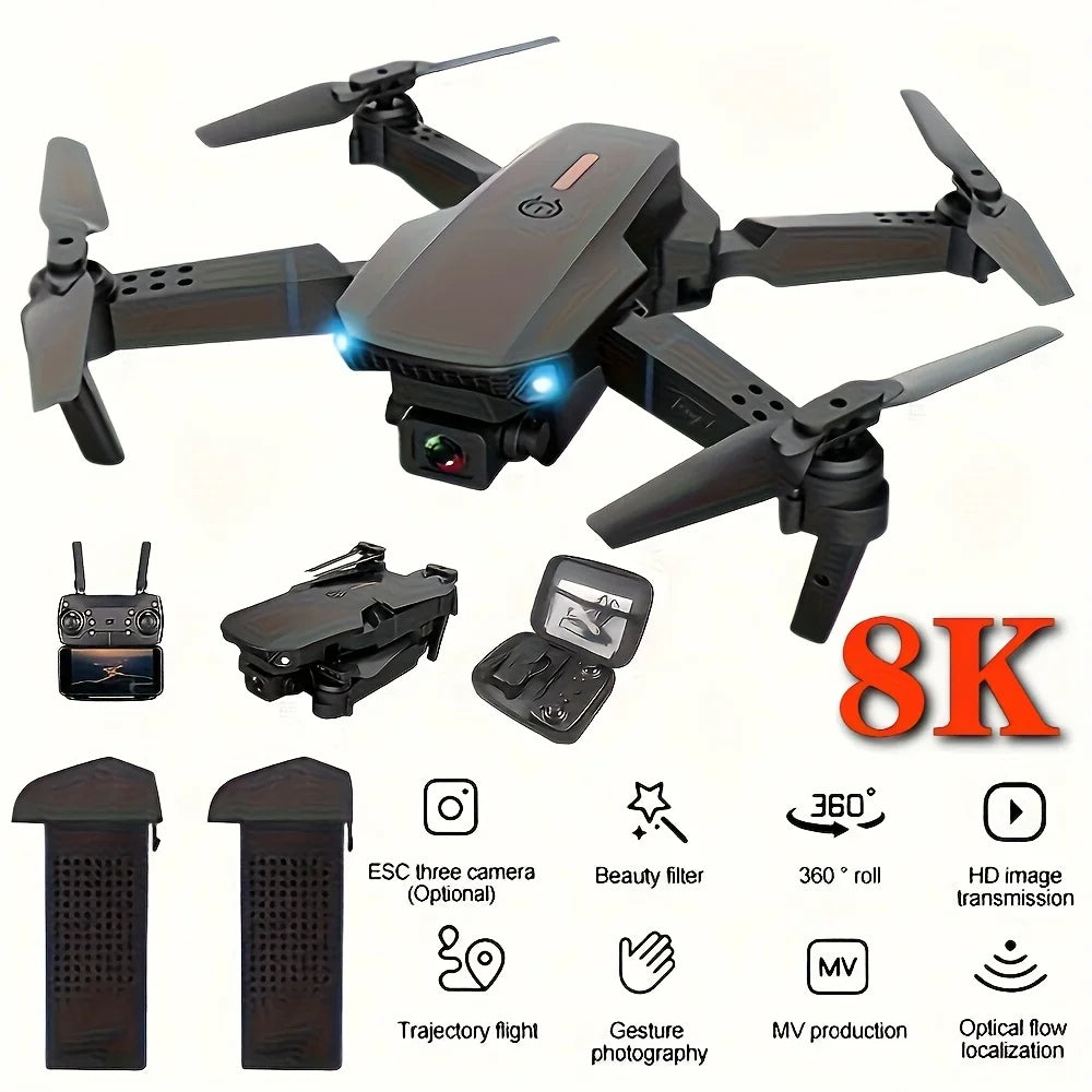 2026 New E99 PRO MAX Foldable Drone with Dual HD Camera, HD Screen Remote Control, 40min Flight Time with Extra Batteries, One Key Return Home, LED Lights, USB Charging, Easy to Fly for Beginners Adults, Ideal Christmas Holid
