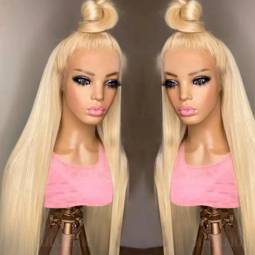 Silky 613 Blonde Bone Straight Human Hair Wig Dual 13x4&13x6 Invisible HD Lace Super Long Lengths