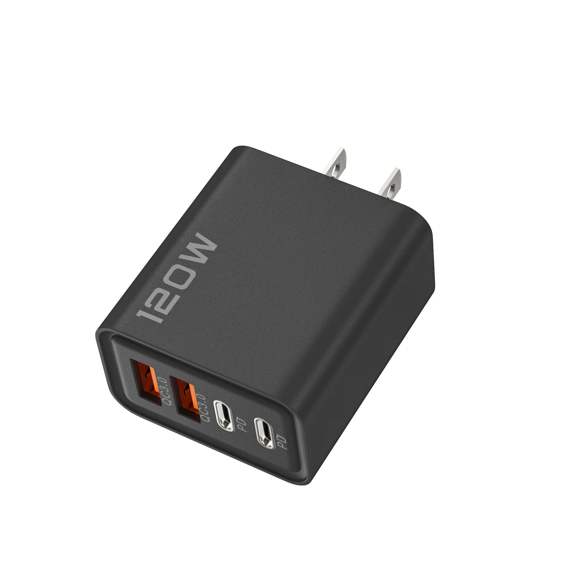 4 Port USB Charger Total 120W Fast Charging EU/US/UK Plug Wall Charger Mobile Phone Power Adapter For Phone Charge Type C Cable