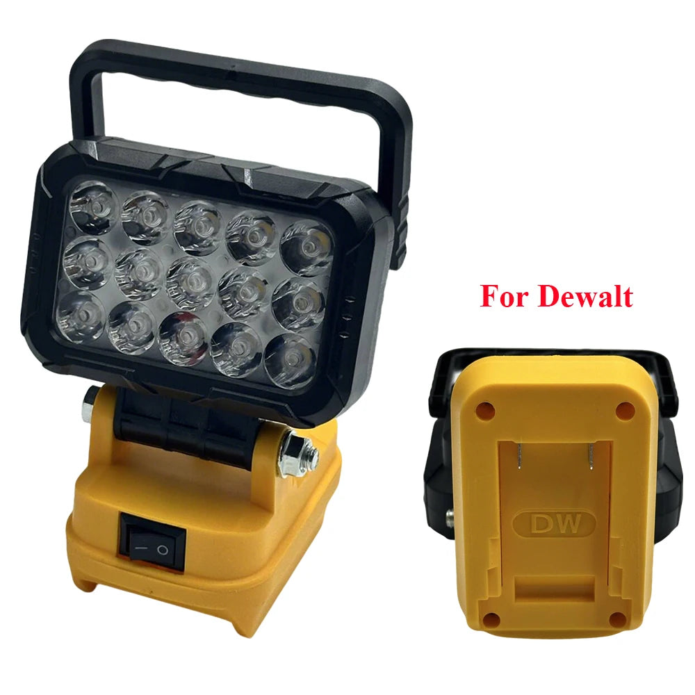 LED Work Light for Dewalt 18V 40W 6000LM, 2 USB Ports, 145° Adjustable Cordless Flood Light (Battery NOT Included)