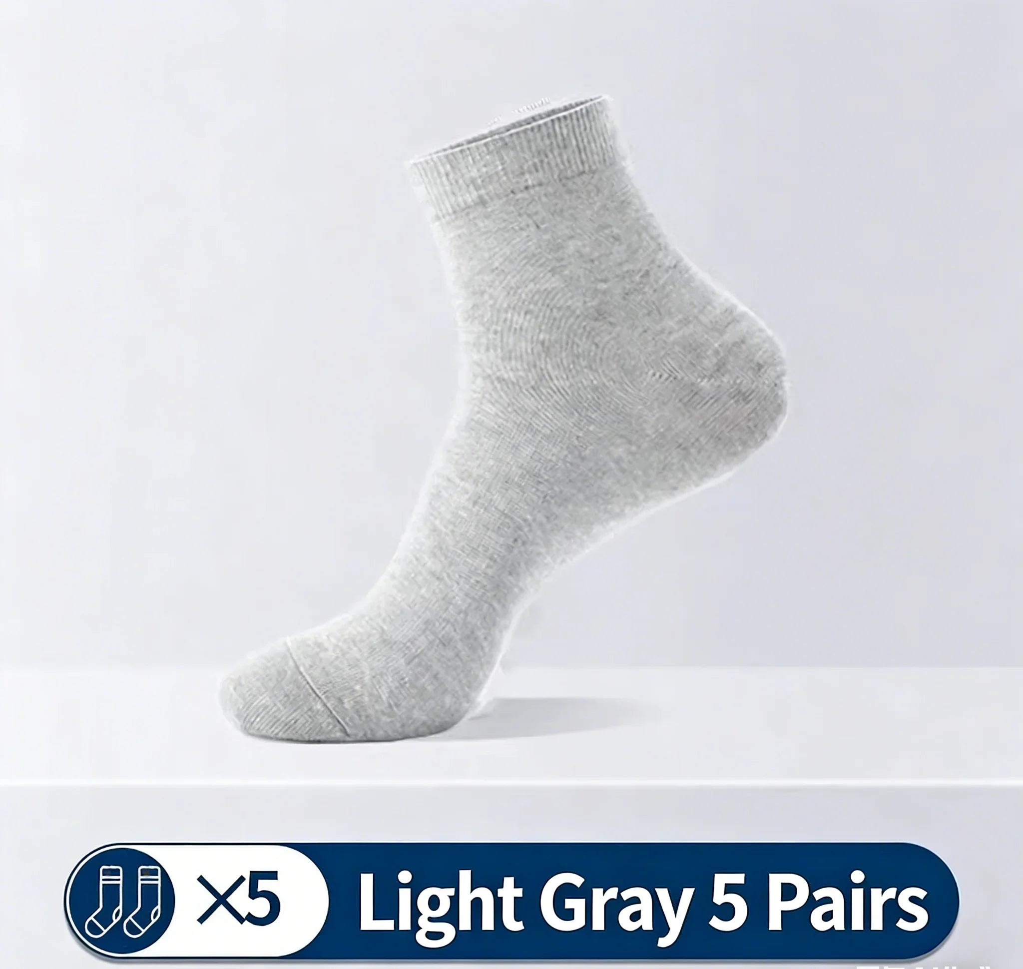 5 pairs of men's mid-calf socks, pure cotton sweat-absorbing odor-resistant autumn/winter business socks for all seasons