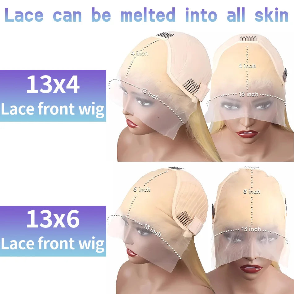 13x6 HD 613 Honey Blonde Deep Wave Lace Frontal Wigs 30 Inch Transparent Brazilian 13x4 Curly Colored Lace Front Human Hair Wigs