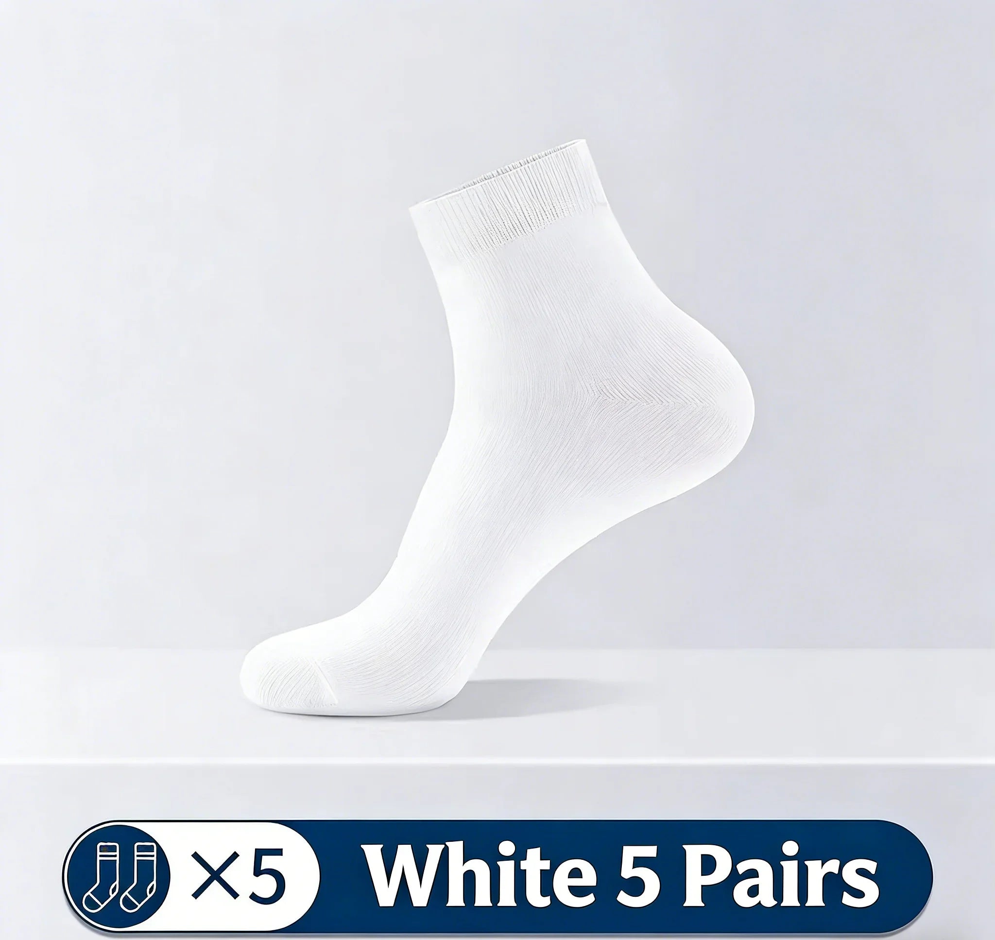 5 pairs of men's mid-calf socks, pure cotton sweat-absorbing odor-resistant autumn/winter business socks for all seasons