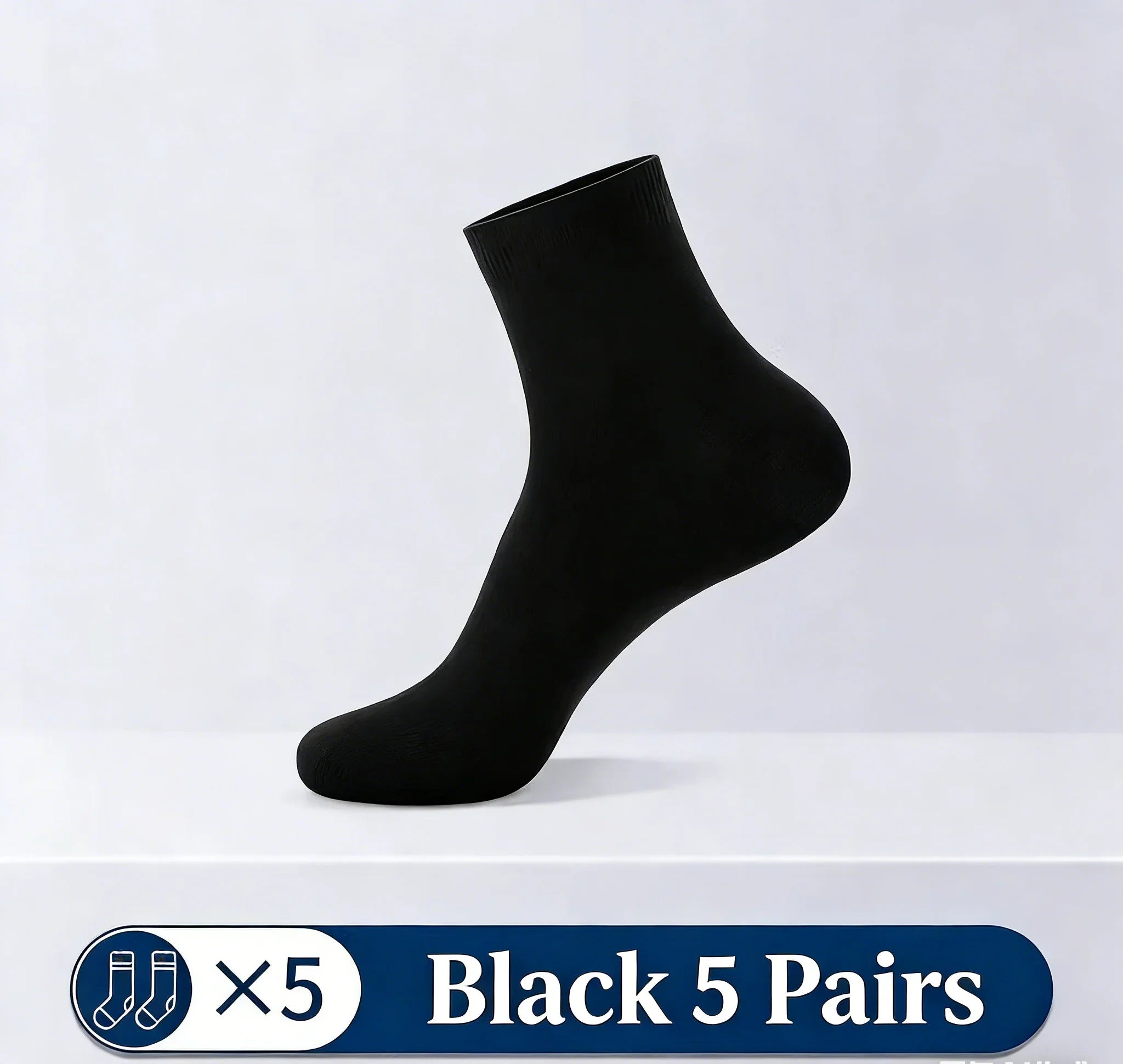 5 pairs of men's mid-calf socks, pure cotton sweat-absorbing odor-resistant autumn/winter business socks for all seasons