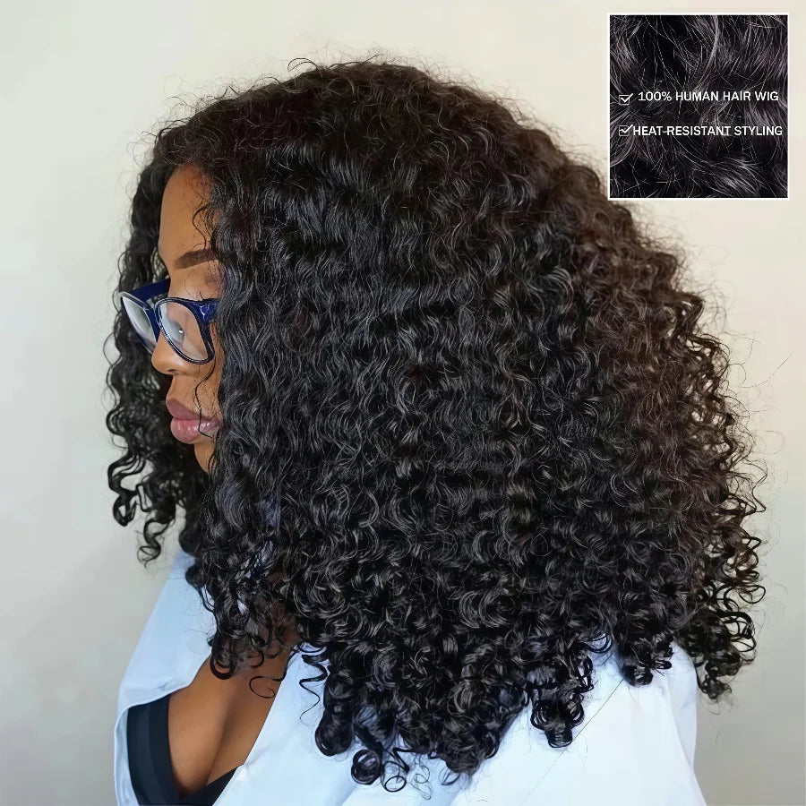 12A Burmese Curly Human Hair Wig Ready to Wear 200% 250% Density 13x4 Transparent Lace Frontal Wig Deep Wave Curly Lace Front Human Hair Wigs For Woman Ready to Wear On Clearance Sale Pre Plucked Wig Party Work Daily Life