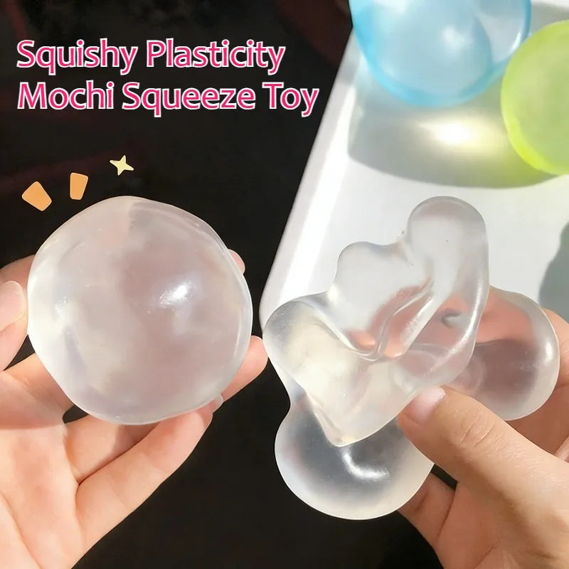 Squishy Plasticity Mochi Fidget Toys Transparency Coconut Oil Maltose Squeeze Toy Funny Anti-stress Sensory Toy for Adults Gifts