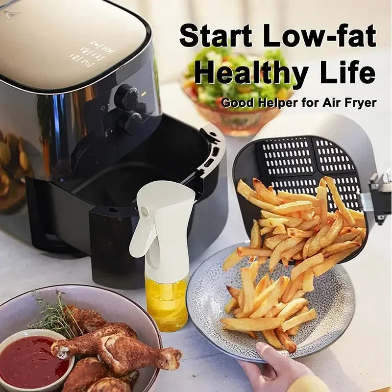 200/300/500ml Oil Spray Plastic Household Kitchen Oil Spray Bottle Or Oil Brush Nebulizing Mist Filling Cooking Dual Use BBQ