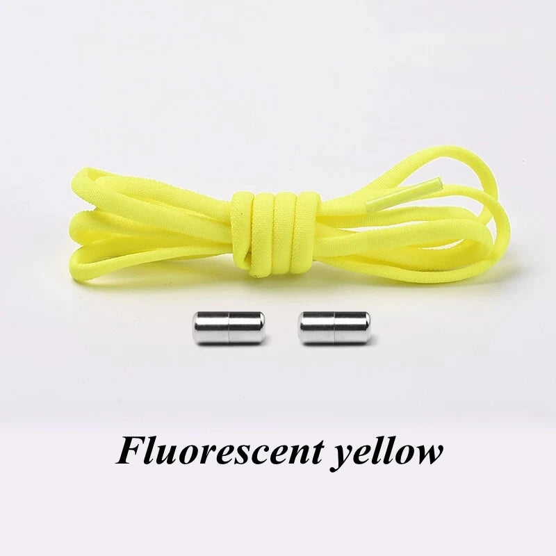 1Pair No tie Shoelaces Round Elastic Shoe Laces For Kids and Adult Sneakers Shoelace Quick Lazy Laces 21 Color Shoestrings