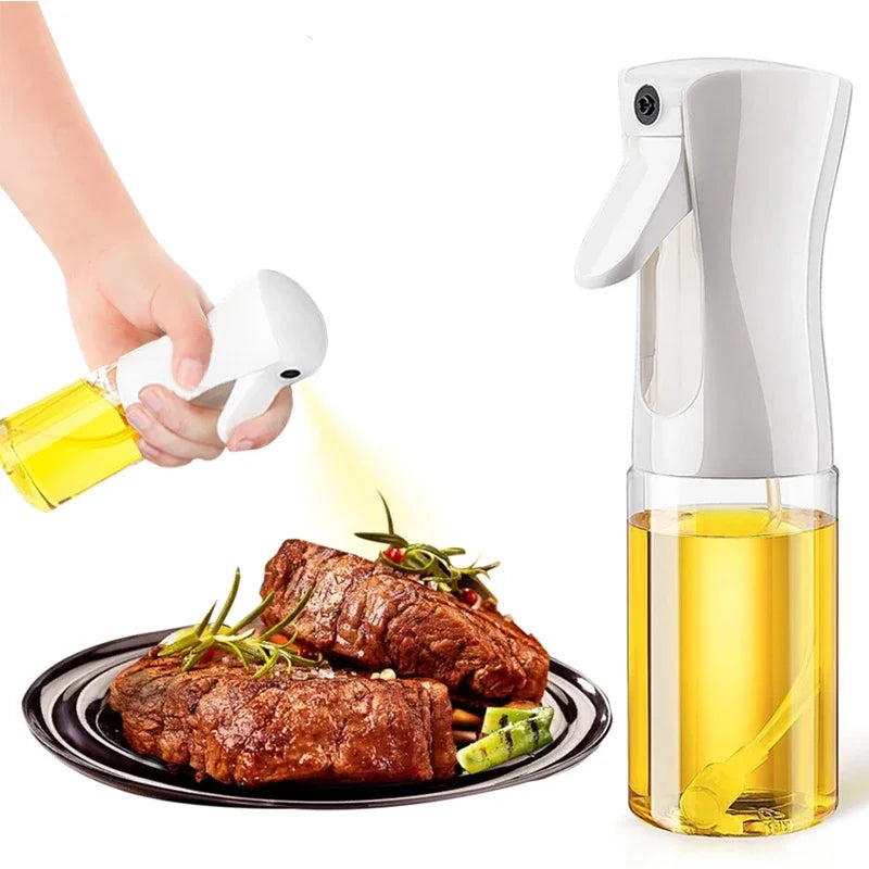 200/300/500ml Oil Spray Plastic Household Kitchen Oil Spray Bottle Or Oil Brush Nebulizing Mist Filling Cooking Dual Use BBQ