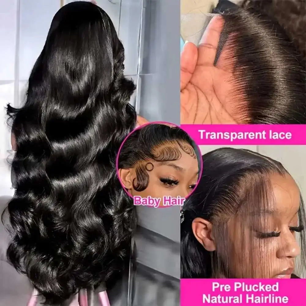 Raw Peruvian Body Wave 250% Density 40 42 inch 13x6 HD Lace Front Human Hair Wigs 13x4 Frontal Wigs Women Glueless Closure Wigs