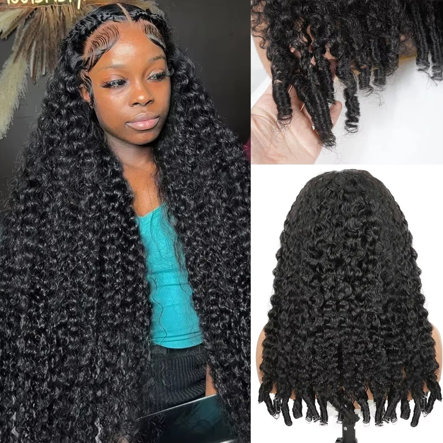 Burmese Curly Human Hair Wigs 220% Density 13x4 Lace Frontal Human Hair Wigs 30 40 Inch Natural Color 13x6 Hd Lace Front Wigs