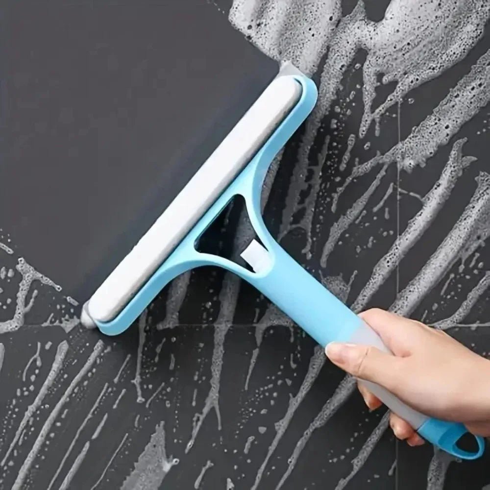 Home-use multi-functional glass cleaner, equipped with a watering can, combines three-in-one glass and window scraper functions