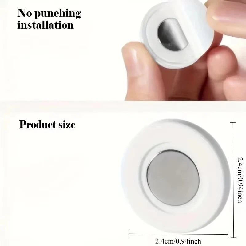 3/6pcs No Drill Magnetic Remote Holder - Wall Mount for TV/AC/DVD Remotes, White Space-Saving Design