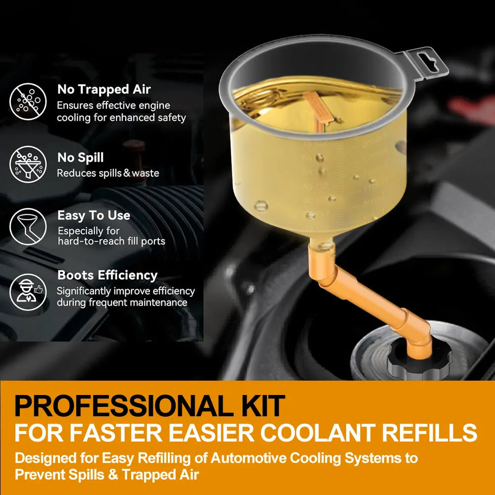 Spill Proof Coolant Filling Kit 15Pcs/Set Fit Universal Vehicles Car Accessories Plastic Filling Funnel Spout Pour Oil Tool