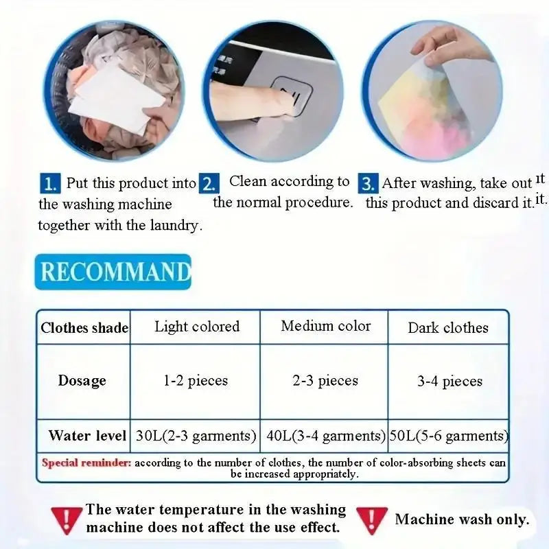 Color Catcher Sheets Anti Color Run Laundry Sheets Strong Absorption Honeycomb Disposable Mixed Washing Prevent Clothes Staining