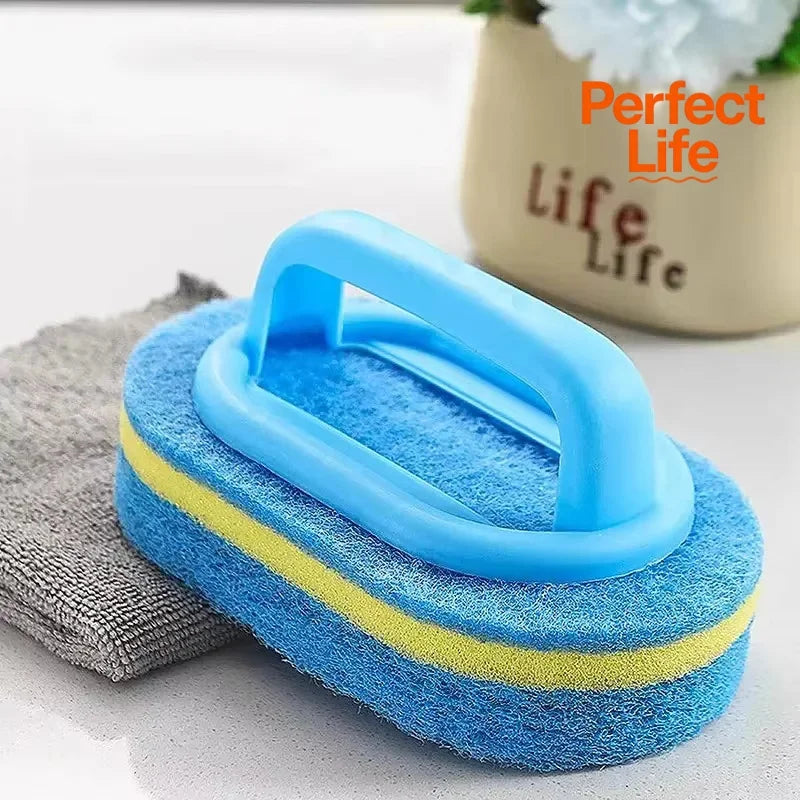 1PC Kitchen Cleaning Brush with Handle - Pot Washing High-Density Thick Scouring Pad Ceramic Tile Wall Cleaning Brush