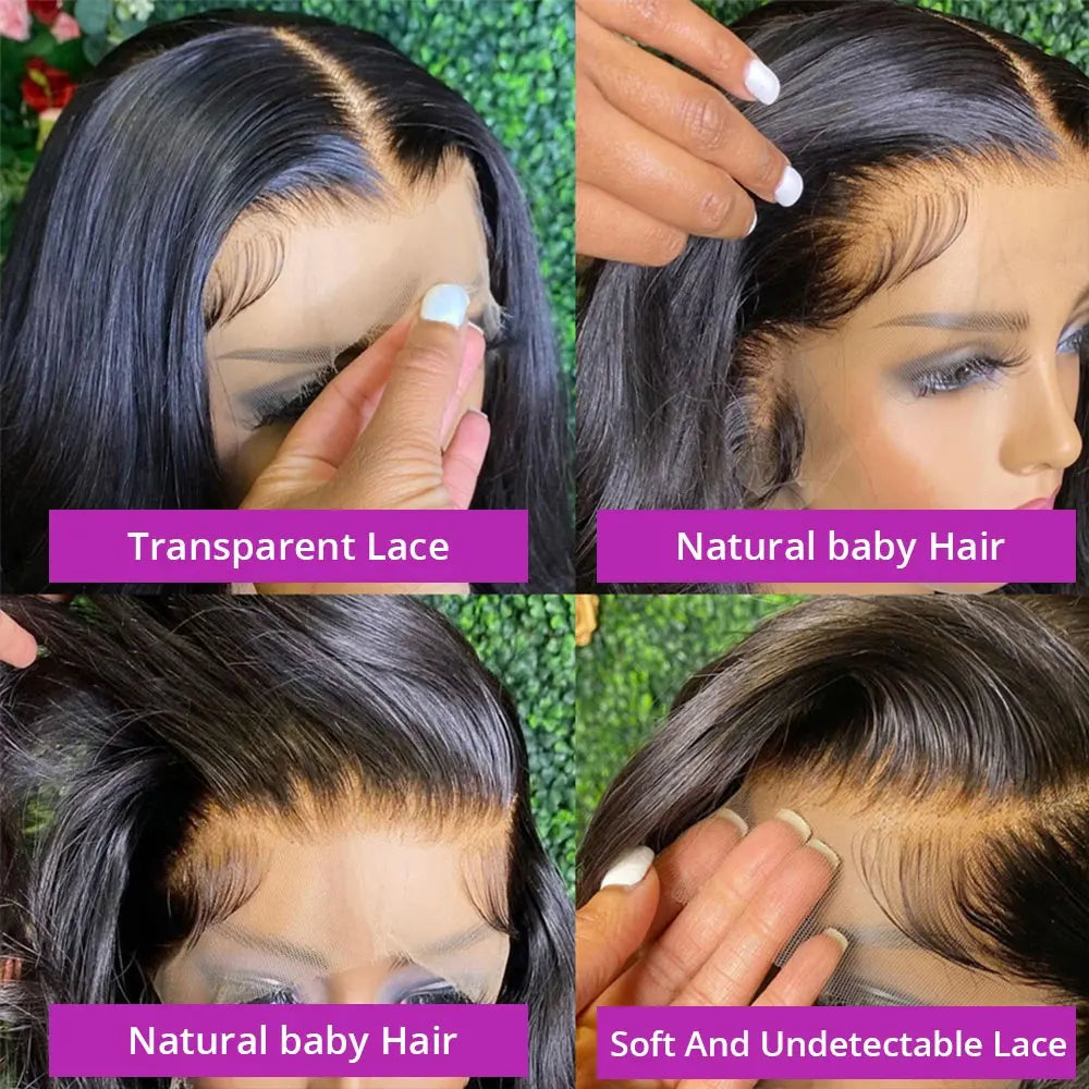 40 42 Inch 13x4 13x6 HD Transparent Bone Straight Lace Front Wigs 250% Brazilian Human Hair Wigs 5x5 Glueless Lace Closure Wigs