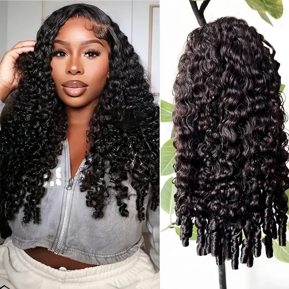 12A Burmese Curly Human Hair Wig Ready to Wear 200% 250% Density 13x4 Transparent Lace Frontal Wig Deep Wave Curly Lace Front Human Hair Wigs For Woman Ready to Wear On Clearance Sale Pre Plucked Wig Party Work Daily Life