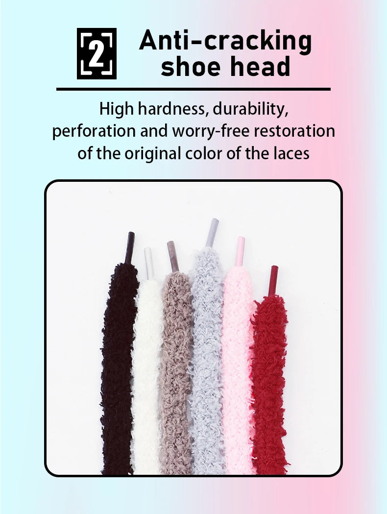 Fashion round plush laces Quality 1cm wide Sneakers Flats Casual laces Shoe accessories 80 /100 /120 /140 /160 Laces 1Pair