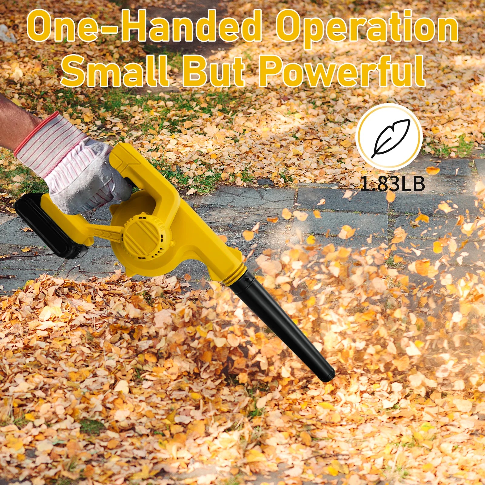 Cordless Leaf Blower Electric Jobsite Air Blower 2-in-1 Handle Electric Blower and Vacuum Cleaner for Dewalt 20V Battery Pin