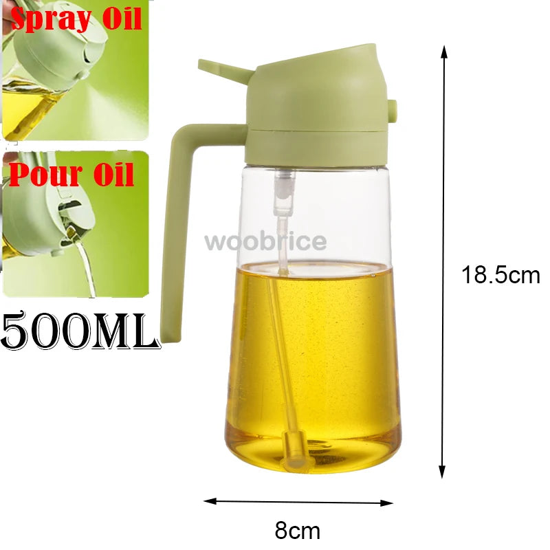 2in1 Kitchen Spray Oil Dispenser Oil Sprayer Polisher Or Only Brush Spray for Air Fryer Salad Grilling Roasting Cooking Kitchen