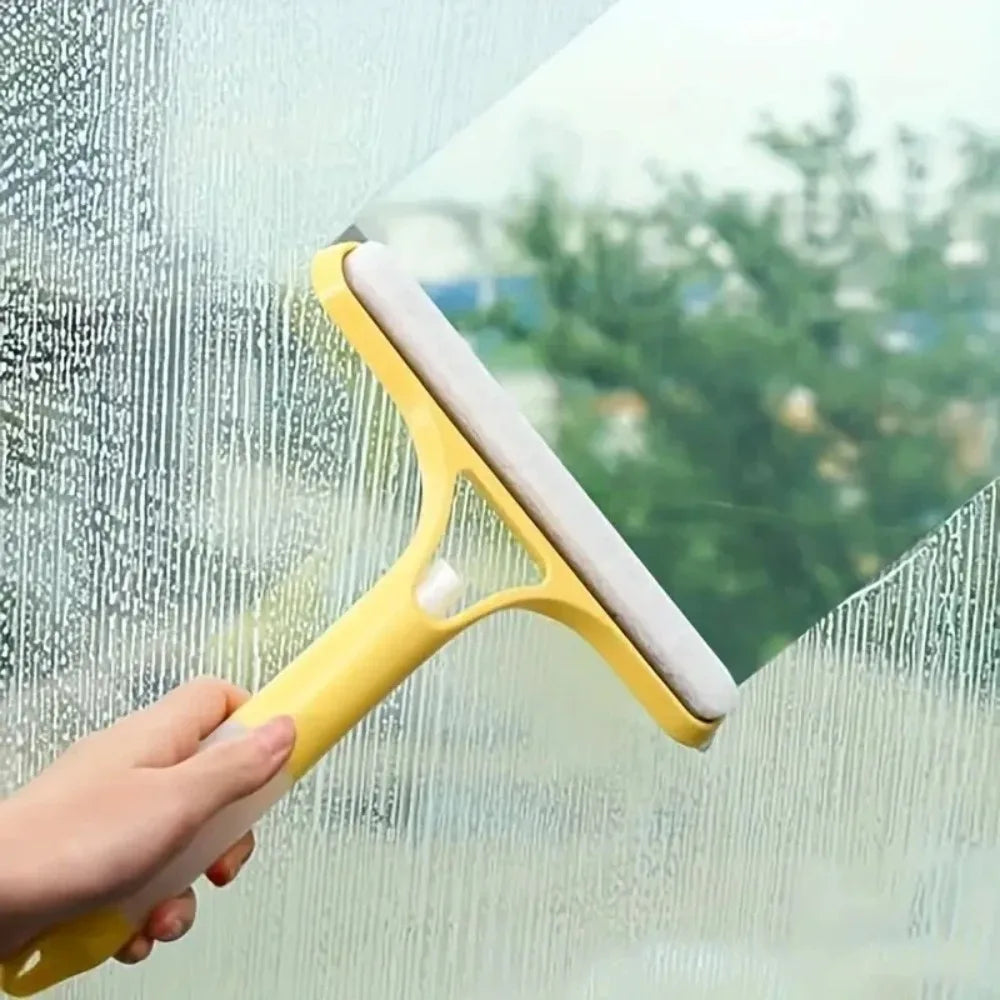 Home-use multi-functional glass cleaner, equipped with a watering can, combines three-in-one glass and window scraper functions