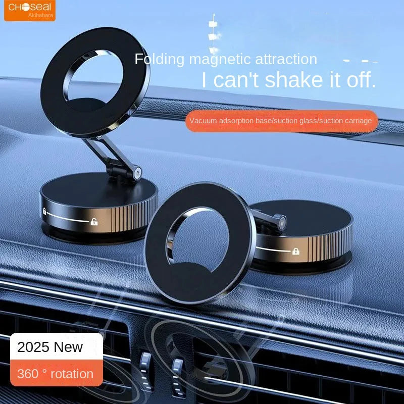 360° Rotating Vacuum Magnetic Car Phone Holder New Model Dashboard Glass Mount Multi-Scenario Automotive Navigation Stand