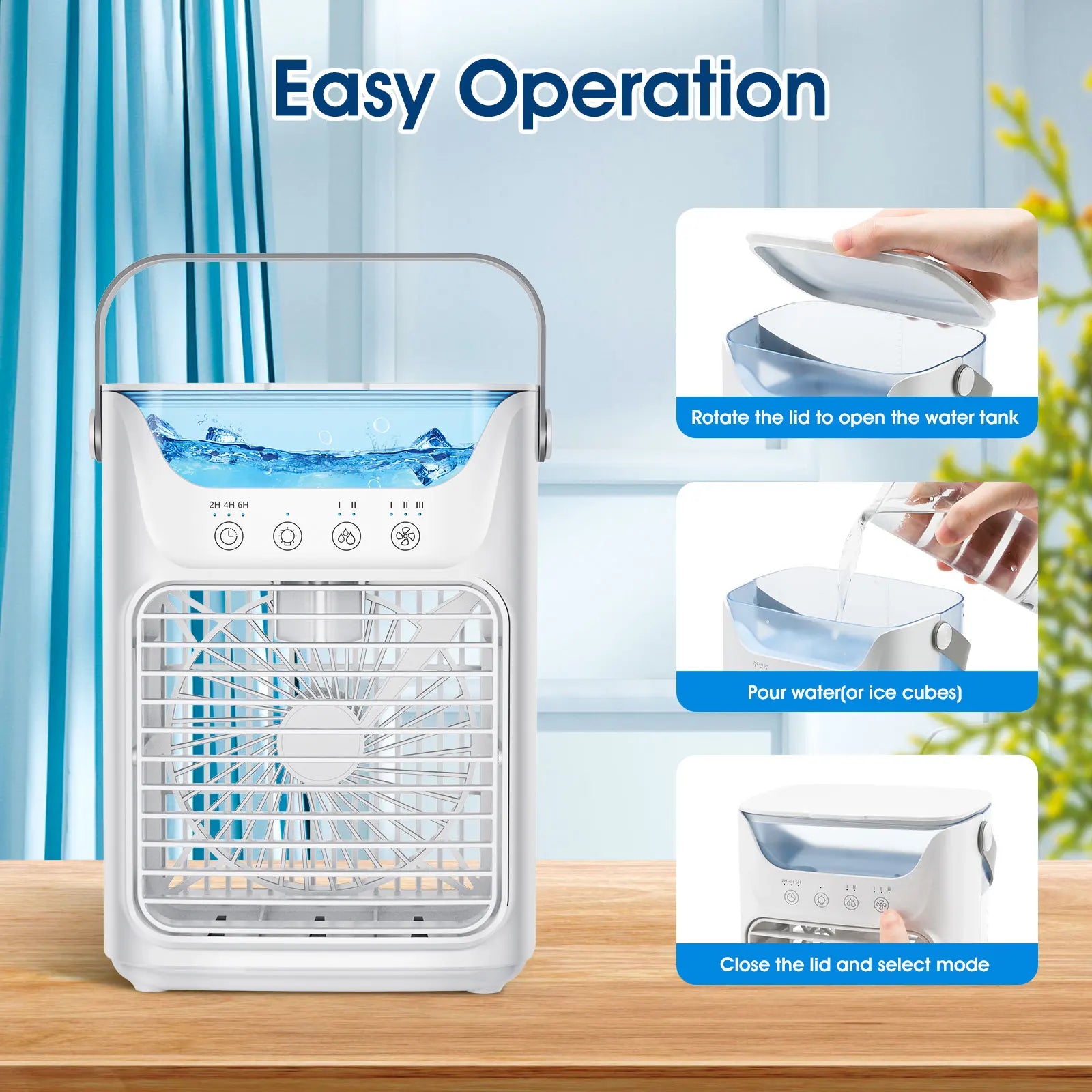 Portable Mini Desktop Air Conditioner Fan with Timer Small Room Spray Water AC for Cooling  Air Conditioning for Room