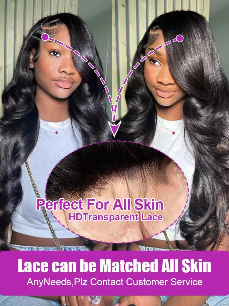 Wet And Wavy Lace Frontal Wig Human Hair 13x6 Raw Hd Transparent Body Wave Human Hair Wigs 40 Inch 13x5 Lace Front Wig For Women