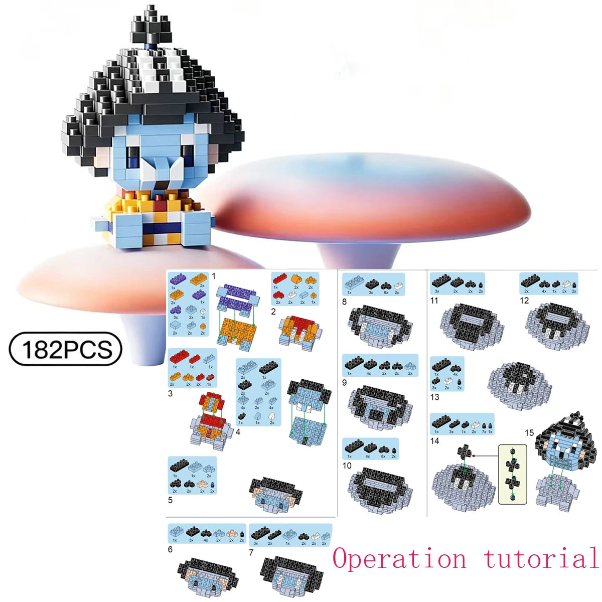 ONE PIECE Sun God Nika Luffy Micro Building Block Chopper Ace Buggy 3D Anime Model Assembly Mini Bricks Figure Toys For Gift