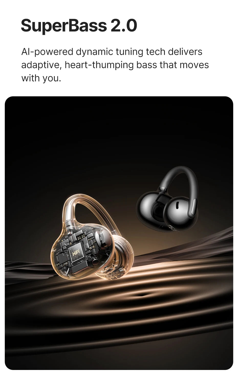 Baseus Bowie MC2 AIR Clip-on TWS Earbuds Ear Clips Wireless Earphones Bluetooth 6.0   Open Earrings 4 Mic ENC Sports Headphones