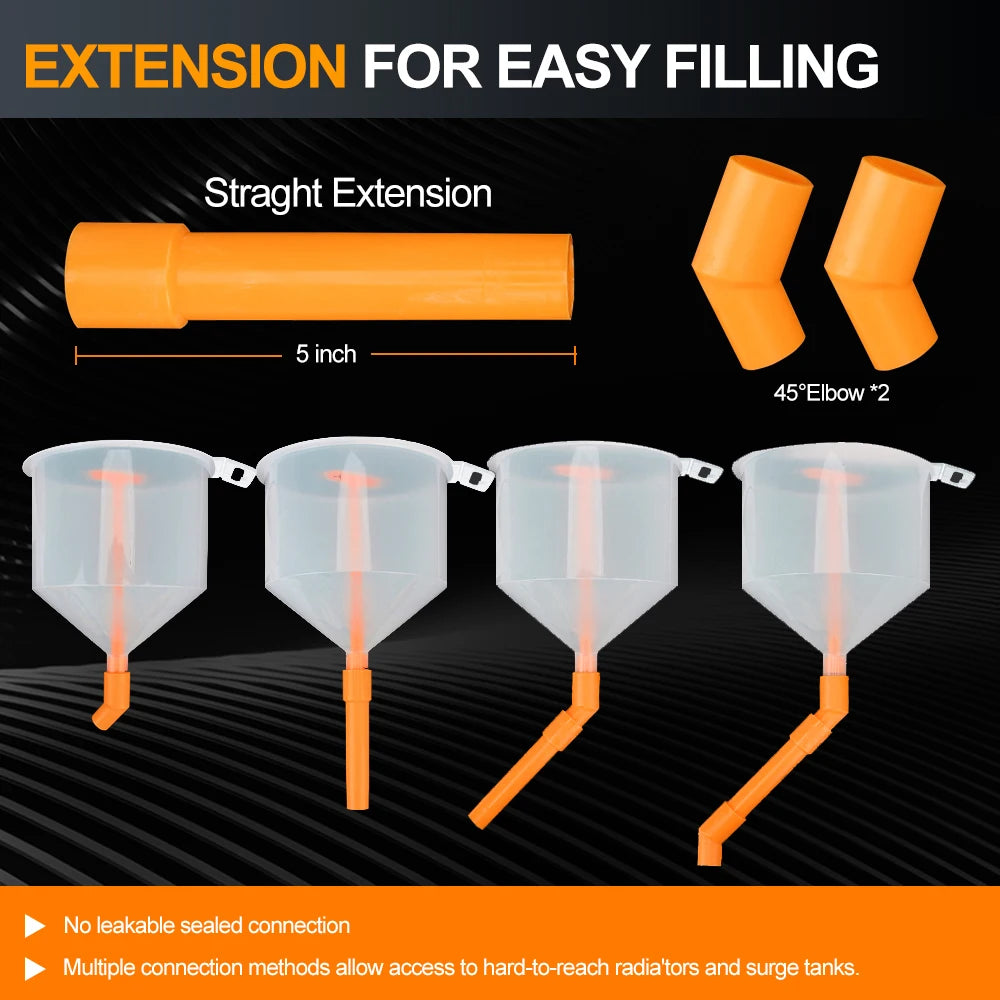 Spill Proof Coolant Filling Kit 15Pcs/Set Fit Universal Vehicles Car Accessories Plastic Filling Funnel Spout Pour Oil Tool