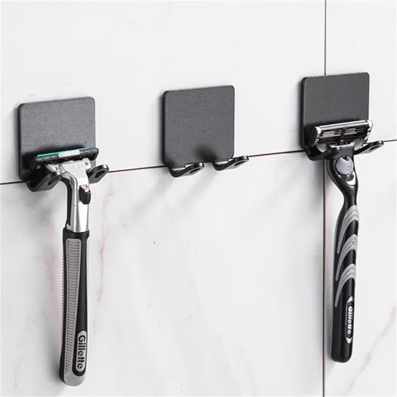 Multi Function Men Shaving Razor Holder Storage Hook Wall Shelf Bathroom Kitchen Accessories